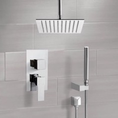 Ceiling Rain Shower System with Handheld, Rain Shower Head, Shower Faucet Set